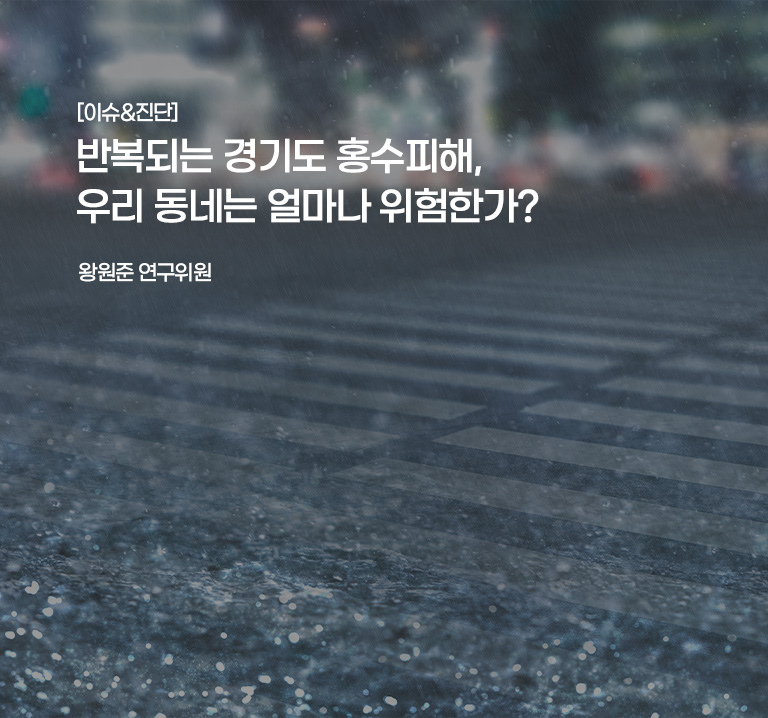 [이슈&진단}
반복되는 경기도 홍수피해, 우리 동네는 얼마나 위험한가?
왕원준 연구위원